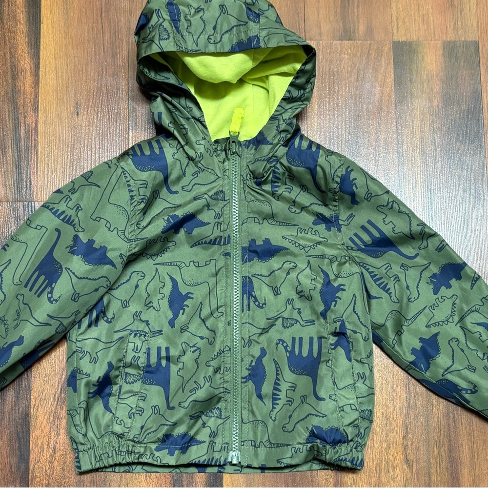 Carter's Green Dinosaur Print Kids Jacket